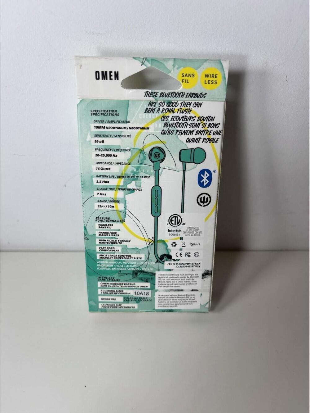 Wicked Audio Omen Wireless Bluetooth Earbuds Teal w/ Mic – NEW Sealed - Picture 2 of 5